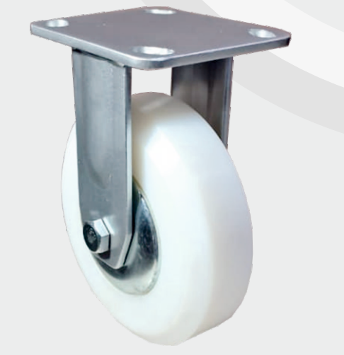 Solid Nylon Fixed wheel Ø150×50 mm with pressed steel bracket