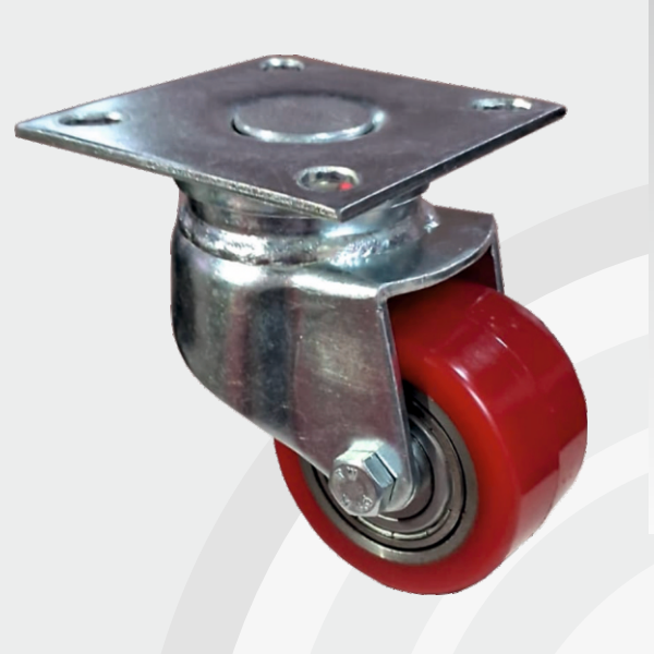Cast Iron PU Swivel wheel Ø65×38 mm with pressed steel bracket