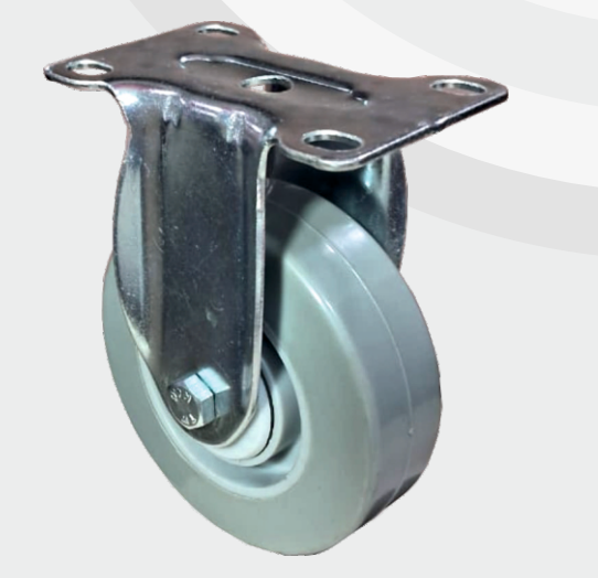 PU Nylon Fixed wheel Ø100×32 mm with pressed steel bracket