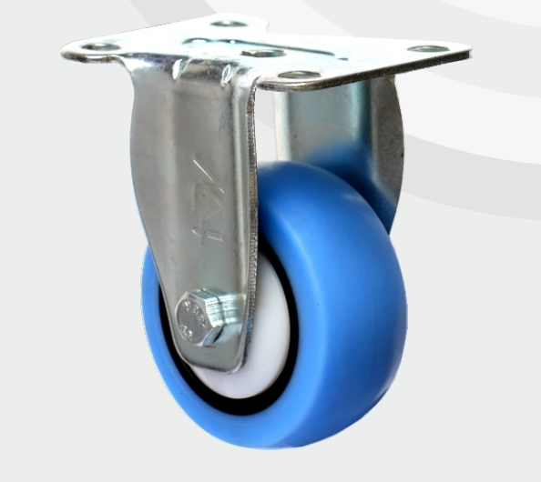 PU Nylon Fixed wheel Ø75×32 mm with pressed steel bracket